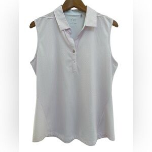 NVO Golf Women's Sleeveless Polo Shirt  White & Pink Size Large